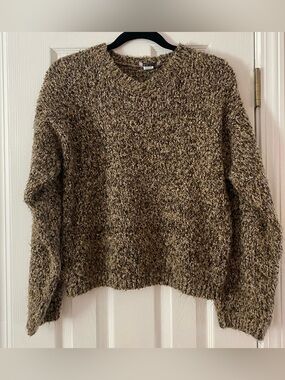 Vintage Marled Tan & Cream Crew Neck Sweater